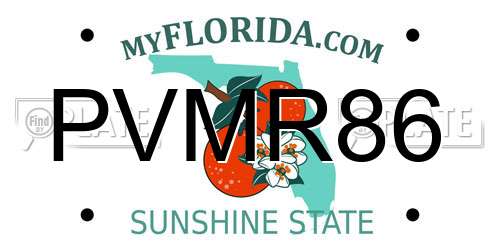 PVMR86 Florida License Plate