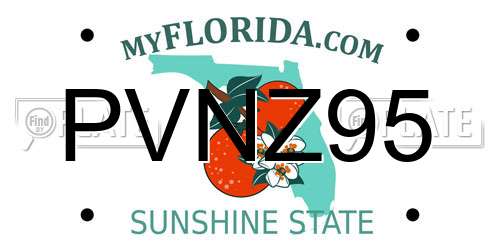 PVNZ95 Florida License Plate