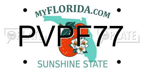 PVPF77 Florida License Plate