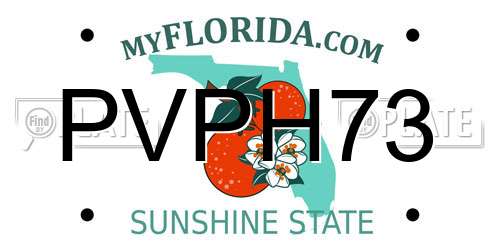 PVPH73 Florida License Plate