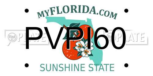 PVPI60 Florida License Plate