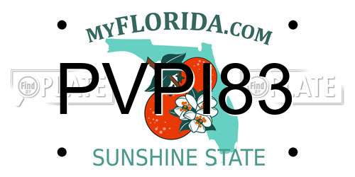 PVPI83 Florida License Plate