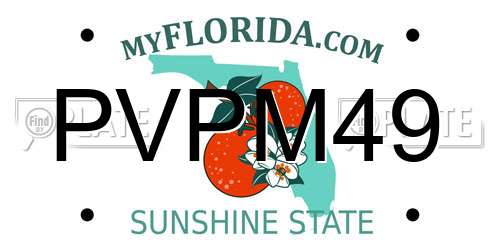 PVPM49 Florida License Plate