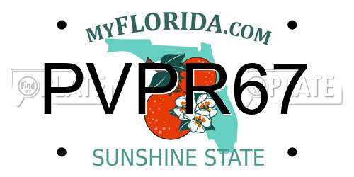 PVPR67 Florida License Plate