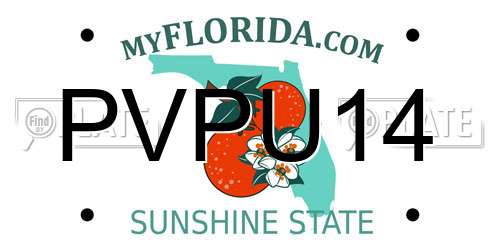 PVPU14 Florida License Plate