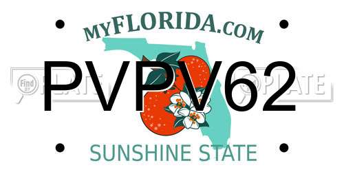 PVPV62 Florida License Plate