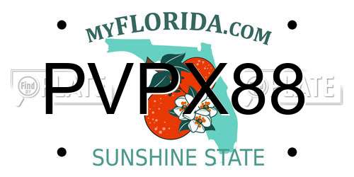PVPX88 Florida License Plate