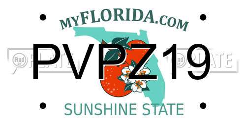 PVPZ19 Florida License Plate
