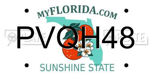 PVQH48 Florida License Plate