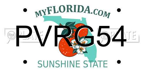 PVRG54 Florida License Plate