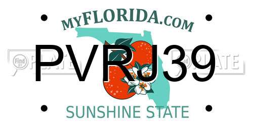 PVRJ39 Florida License Plate