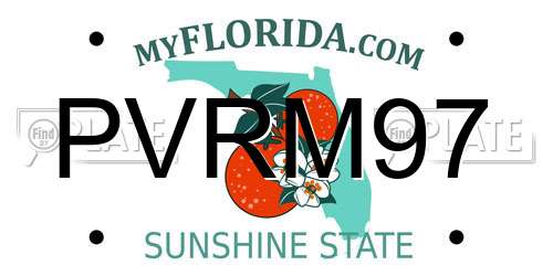 PVRM97 Florida License Plate