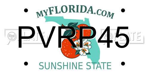 PVRP45 Florida License Plate
