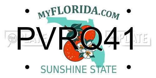 PVRQ41 Florida License Plate