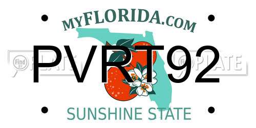 PVRT92 Florida License Plate