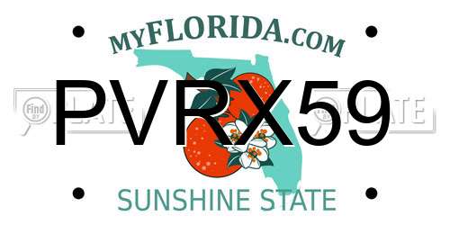 PVRX59 Florida License Plate