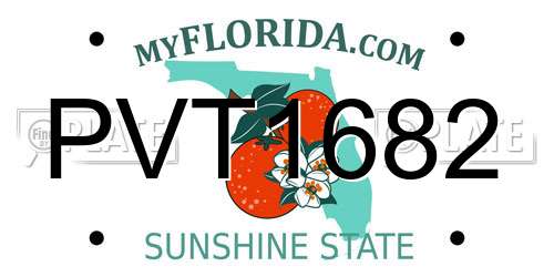 PVT1682 Florida License Plate