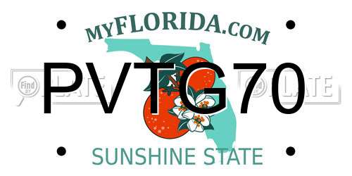 PVTG70 Florida License Plate