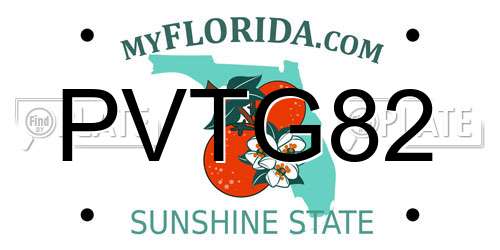 PVTG82 Florida License Plate