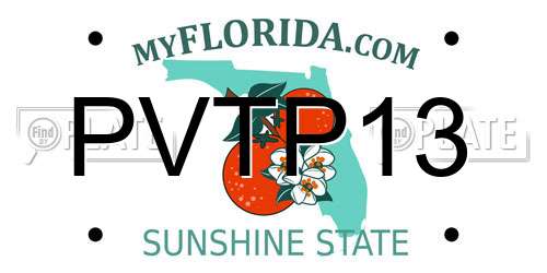 PVTP13 Florida License Plate