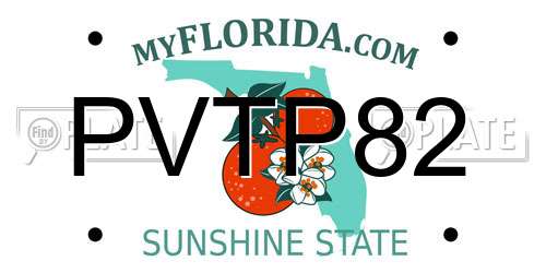 PVTP82 Florida License Plate
