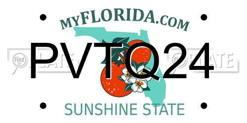 PVTQ24 Florida License Plate