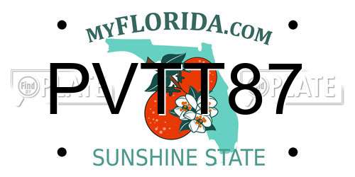 PVTT87 Florida License Plate