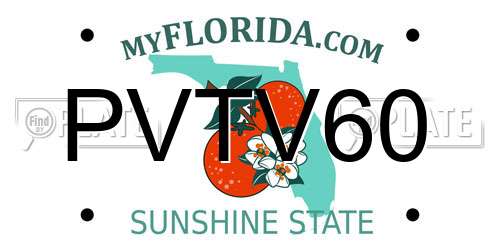 PVTV60 Florida License Plate