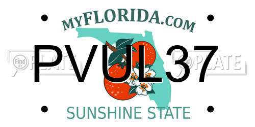 PVUL37 Florida License Plate
