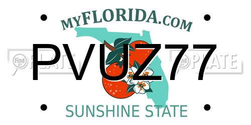 PVUZ77 Florida License Plate