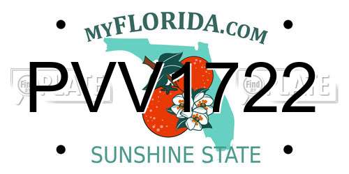 PVV1722 Florida License Plate