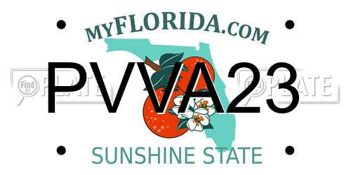 PVVA23 Florida License Plate