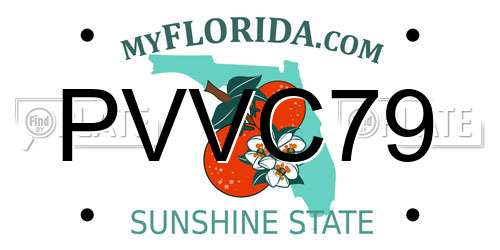 PVVC79 Florida License Plate
