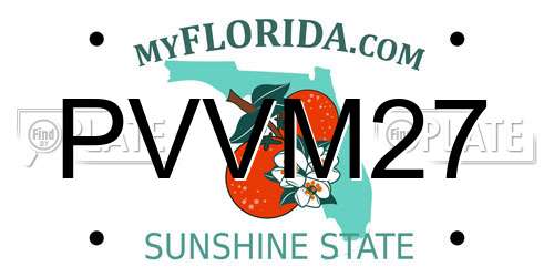 PVVM27 Florida License Plate