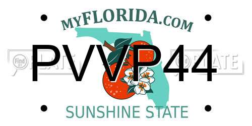 PVVP44 Florida License Plate