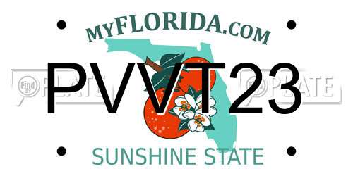 PVVT23 Florida License Plate