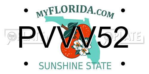 PVVV52 Florida License Plate