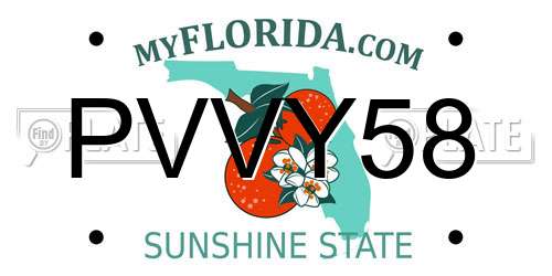 PVVY58 Florida License Plate