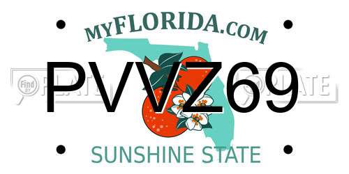 PVVZ69 Florida License Plate