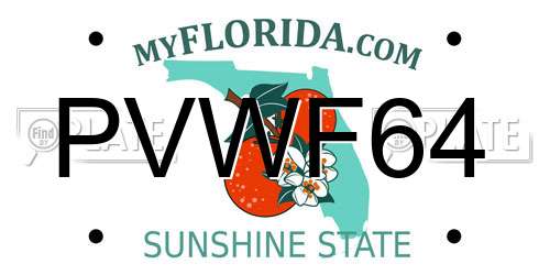 PVWF64 Florida License Plate