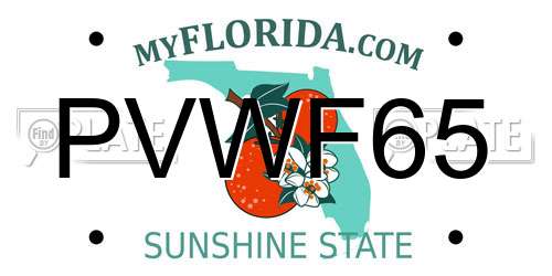 PVWF65 Florida License Plate