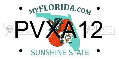 PVXA12 Florida License Plate
