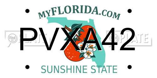 PVXA42 Florida License Plate