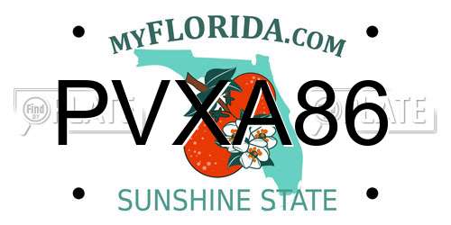 PVXA86 Florida License Plate