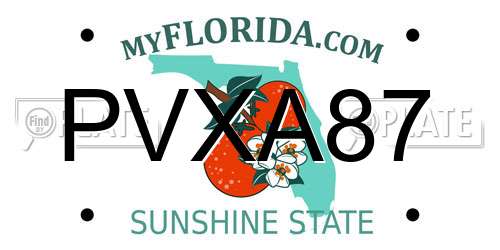 PVXA87 Florida License Plate