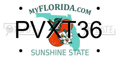 PVXT36 Florida License Plate