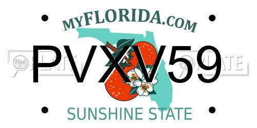 PVXV59 Florida License Plate