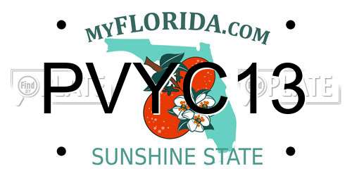 PVYC13 Florida License Plate