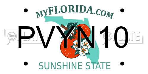 PVYN10 Florida License Plate