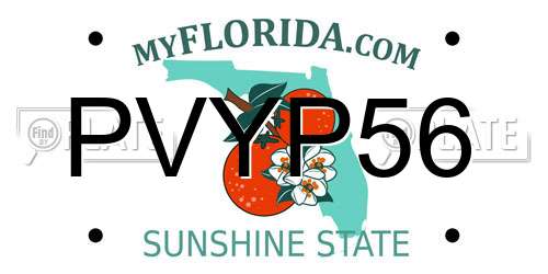 PVYP56 Florida License Plate